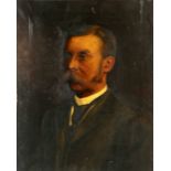 Victorian oil portrait of J. G. Cox Esq. signed indistinctly R. Mather 1899 together with a double