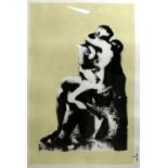 § Bambi (British, b.1982). 'Rodin Kiss', screenprint in colours. Signed, stamped and marked AP to