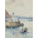 A G Wallis two watercolour paintings, one of a Schooner with other vessels, signed, 35 x 53 cm the