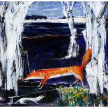 Patrick Howse (British). 'The Frost Fox'. Mixed media, on board signed. 29 x 30cm. Label verso.