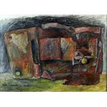 Thea Doniach (1907-1987). â€˜The Lockâ€™ Mixed media study on paper, mounted on corrugated
