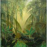 Sandra Francis (British). 'Jungle', acrylic on canvas. 76 x 76cm. .