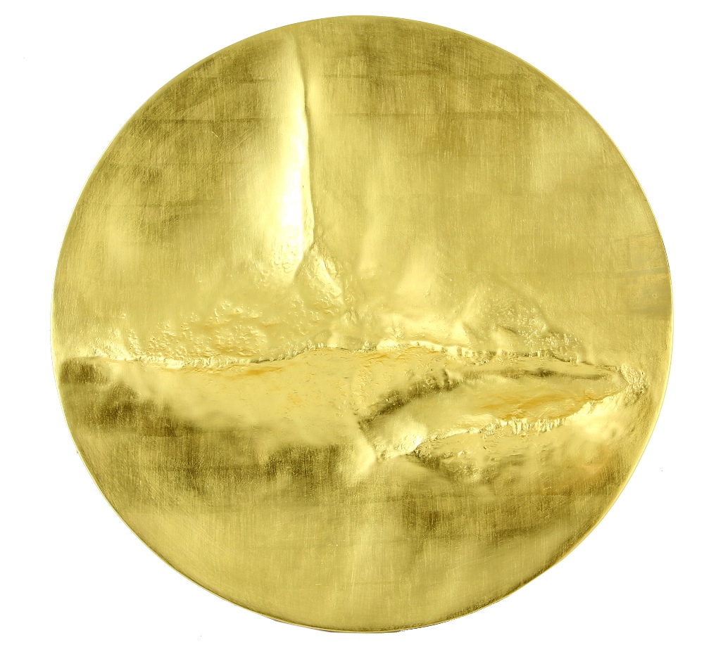 § Simon Allen 'Nimbus 1' (2004), gilt on wood,, signed verso dated 2014, diameter 54cm Provenance;