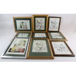 Collection of thirty-two Fred Robinson original cartoons, of Japanese and other scenes, various