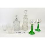 Quantity of table glass to include decanters, Stuart glass bowl, .