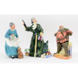 Six Royal Doulton figures to include Silk and Ribbons (HN2017), The Foaming Quart (HN2162), Tuppence