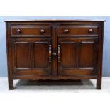 An oak sideboard, a stick stand and a dressing chest. (3).