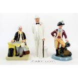 Three Royal Doulton figures to include 'Officer of the Line' (HN2733), 'Captain Cook' (HN2889) and