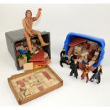 Toys to include Richters anchor blocks, Louis Marx native American figure and other toys.