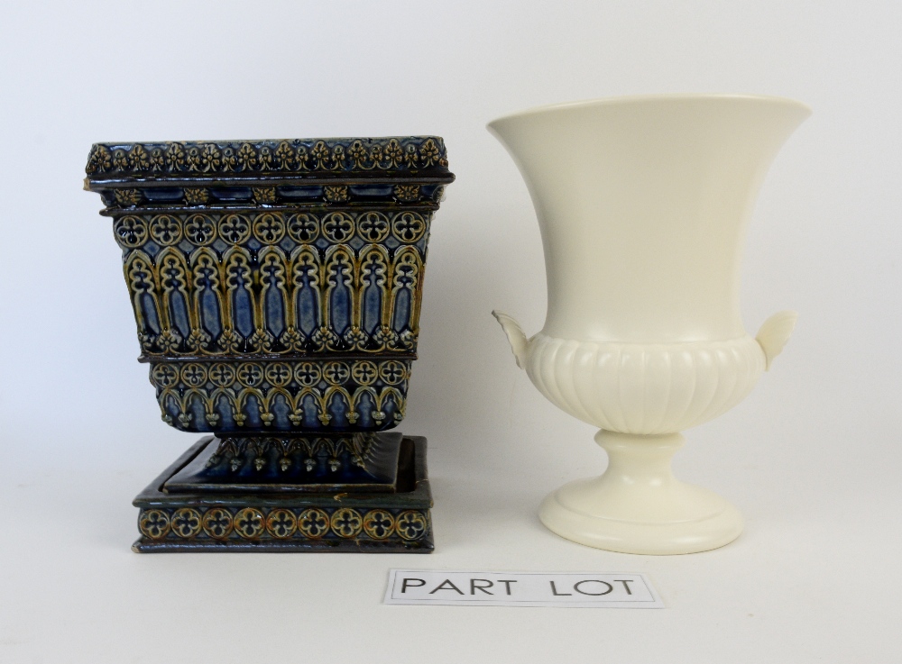 A Wedgwood of Etruria & Barlaston cream urn vase, two Royal Doulton figures Cherie (HN2341) and - Image 3 of 5