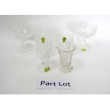 Collection of Waterford table glass comprising six each of champagne glasses, tumblers and sherry