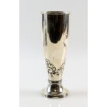 Danish silver vase, the tapering body embossed to the lower half, on spread base, stamped 830S, 21