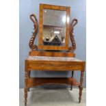 Charles X style mahogany marble topped dressing table .