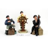 Eight Royal Doulton figures to include 'Tall Story' (HN2248), 'The Boatman' (HN2417), 'Shore