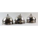 6 silver plated meat domes.