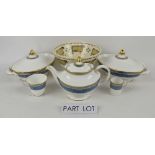 A Royal Doulton 'St Pauls' (H5062) pattern part service and a, Eden pottery bowl. (qty).