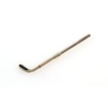 Novelty toothpick holder in the form of a gold club, with black enamel head detailing, 6 cm long .