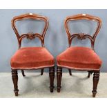 Set of six Victorian mahogany dining chairs.