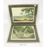 Four hunting prints and a military print, all framed (5).