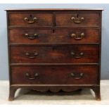 Mahogany chest of two short over three long drawers..