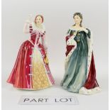 Four boxed Royal Doulton 'Queens of the Realm' series figures to include 2x Queen Anne (HN3141),