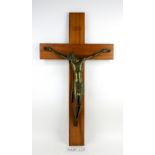 Spelter crucifix and another, largest 90cm high, (2),.