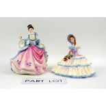 Six Royal Doulton figures to include Daydreams (HN1731), Charlotte (HN2421), Belle O The Ball (