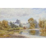 John Heaton (act.c.1884-c.1890) - Windsor Castle from Eton backwater, watercolour, signed, 26cm x