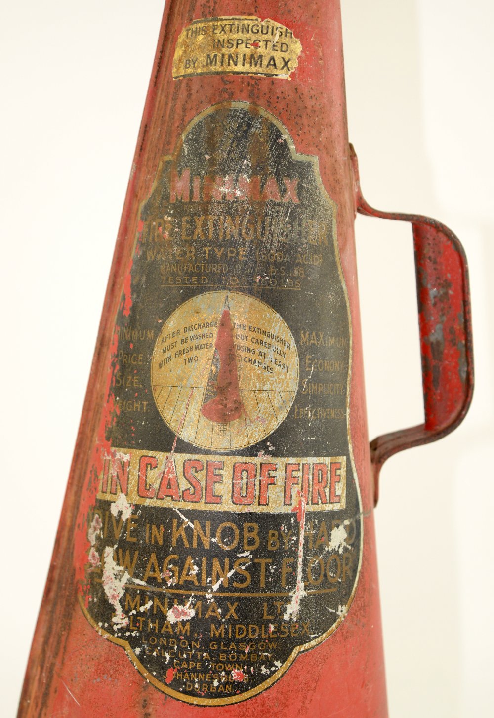 A mid 20th century Minimax conical fire extinguisher.. - Image 2 of 4