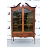 Early 20th century mahogany display cabinet .