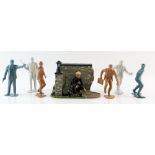 The Man From U.N.C.L.E. - Six plastic Louis Marx figures from 1966 & an Aurora Illya Kuryakin
