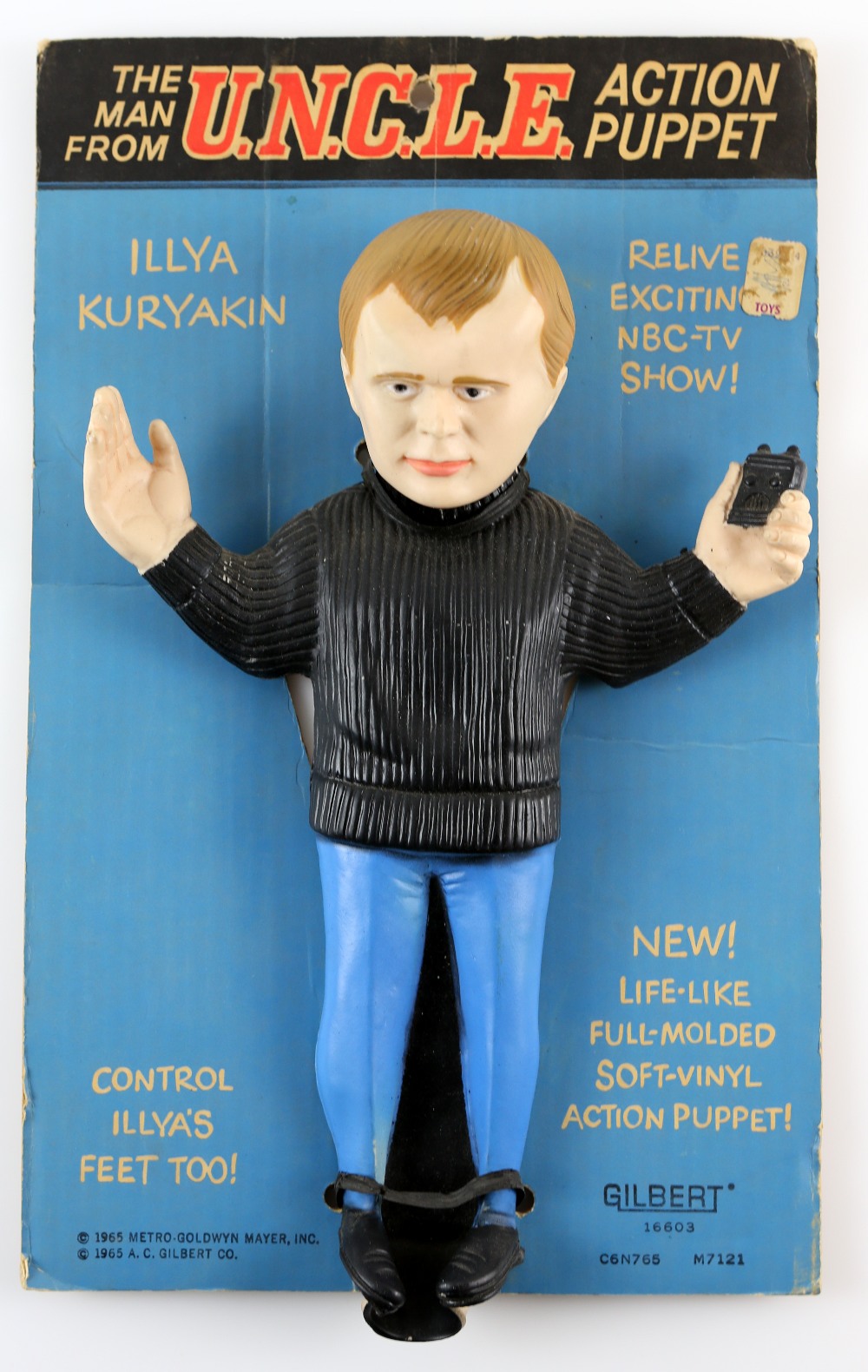 The Man From U.N.C.L.E. - Gilbert Illya Kuryakin Action Puppet from 1965, 16603, Original card, 13