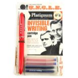 The Man From U.N.C.L.E. - Platignum Invisible Writing Cartridge Pen from 1965, PK 132, with card &