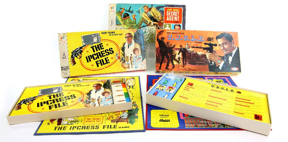 Four Board Games - Milton Bradley (MB) John Drake Secret Agent 4647 & The Ipcress File 4643, & Ideal