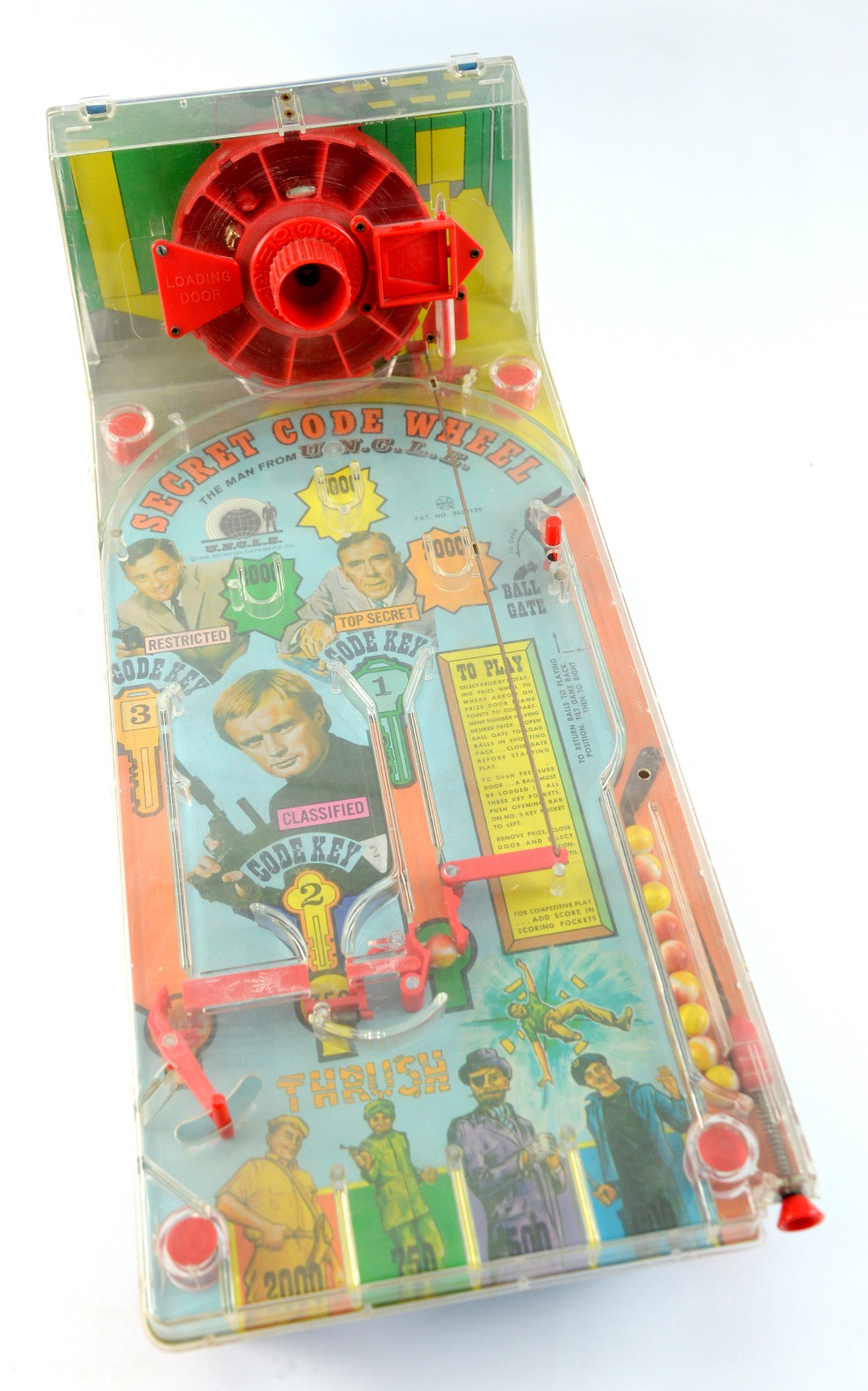 The Man From U.N.C.L.E. Secret Code Wheel Pinball Game by Sears, in original box.. - Image 2 of 2
