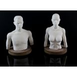 James Bond The World Is Not Enough (1999) Two plaster maquettes of Pierce Brosnan and Denise