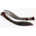 Kukri with steel blade stamped military supply syndicate and another with unmarked steel blade (2)