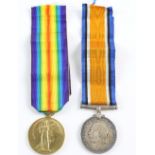 WWI pair of medals, both inscribed to LIEUT, C. V. Gillies, with ribbons and postage envelope (2)