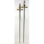 Pair of early 20th century Masonic dress swords, 88cm