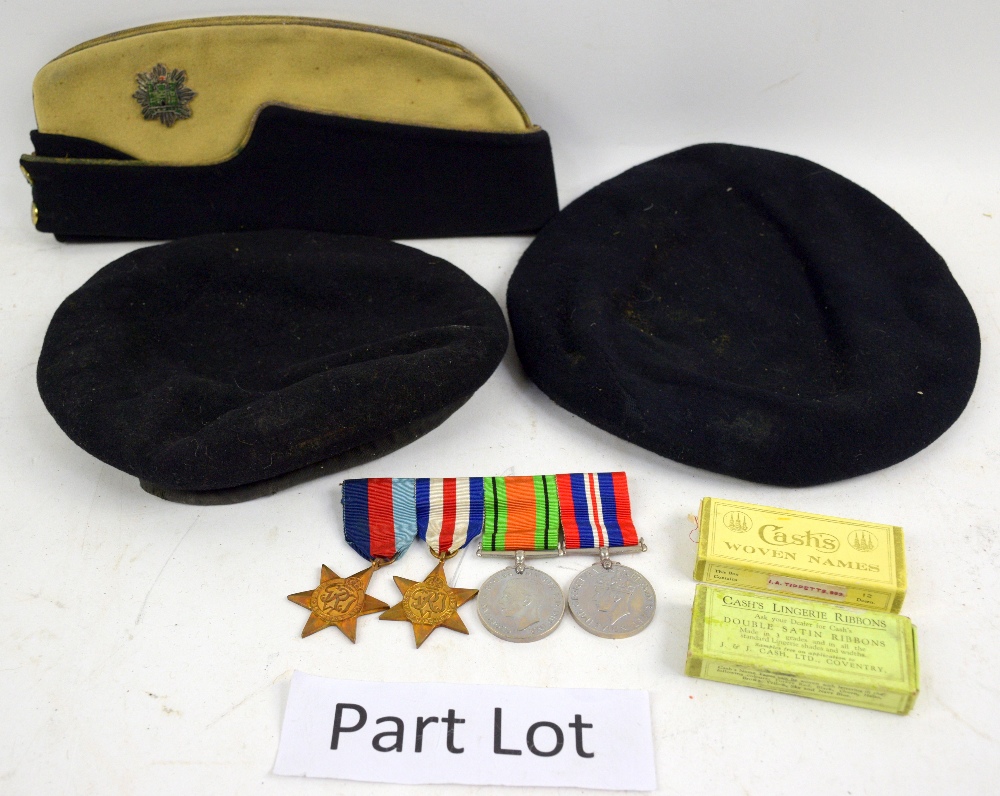 Pair of Battledress uniforms for Lothians & Border Yeomanry, WWII medal group, name ribbons