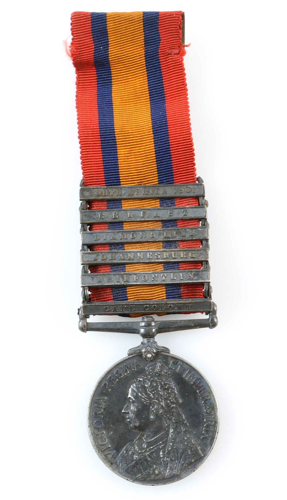 Queen Victoria South Africa medal to Lieut. F. L. Hingston. 2/D of C L. I. with 1901 date clasp