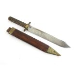 Joseph Rodgers & Sons, Sheffield England stag handled spear point dagger in leather scabbard, the