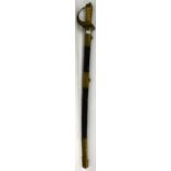 Royal Navy Officer's Sword with leather scabbard