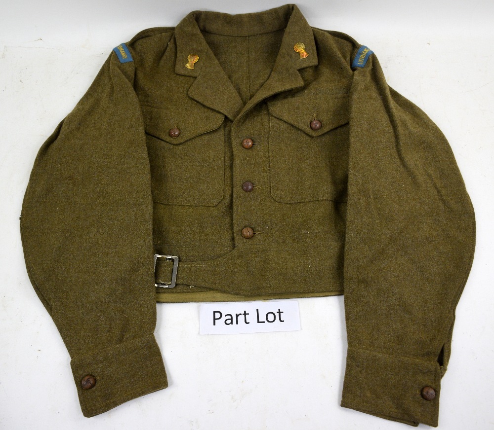 Pair of Battledress uniforms for Lothians & Border Yeomanry, WWII medal group, name ribbons - Image 2 of 4