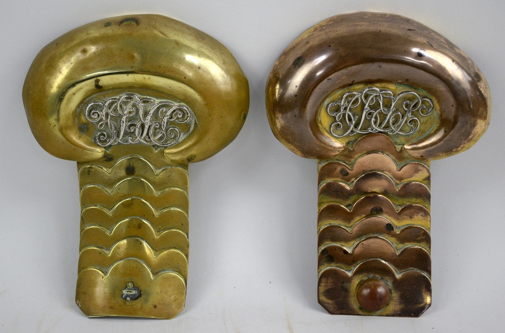 Pair of 19th century brass and white metal military epaulettes