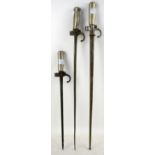 Three 19th century socket bayonets