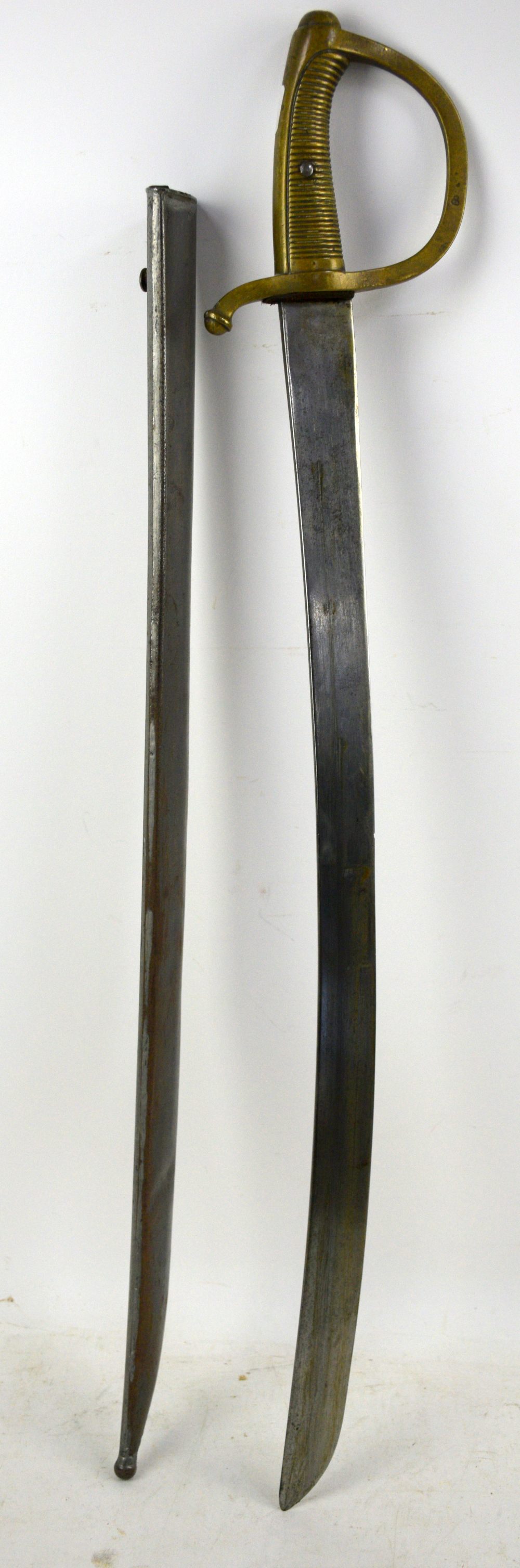 19th century Spanish Sword with brass handle in metal sheath 75 cm - Image 2 of 2