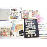 World Stamps in 4 Albums, plus 2 Volumes, Great Britain decimal Mint Issues (Some stuck down)