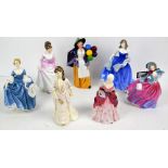 Seven Doulton figurines including HN 4530, 3608, 1587, 2935, 2335, 3867, 4716 in box