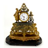 Gilt metal mantel clock
